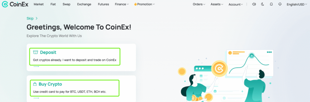 how to create your coinex account